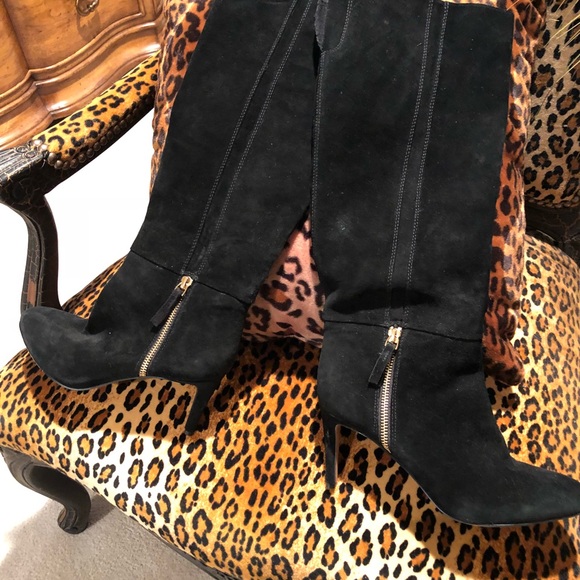 NIB Nine West black suede knee high boots - Picture 4 of 6
